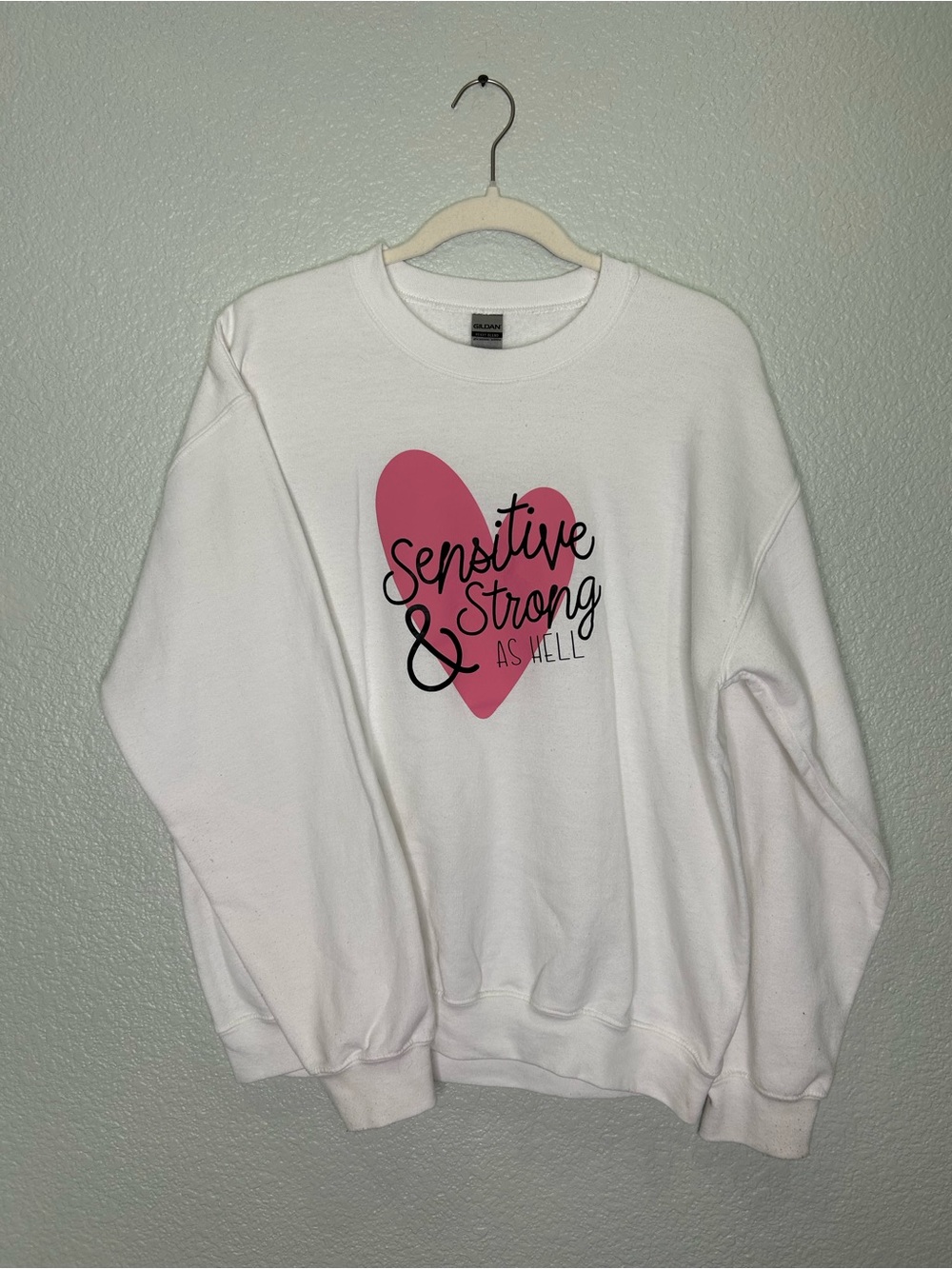 Women’s White 'Sensitive & Strong' Graphic Sweatshirt